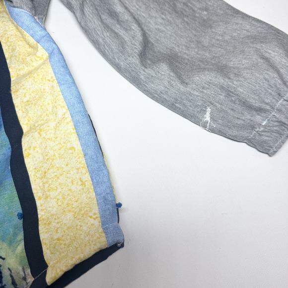 Upcycled Wildlife Patchwork Crewneck Handmade Quilt Rework Mountain Spirit Vibes - Picture 5 of 8